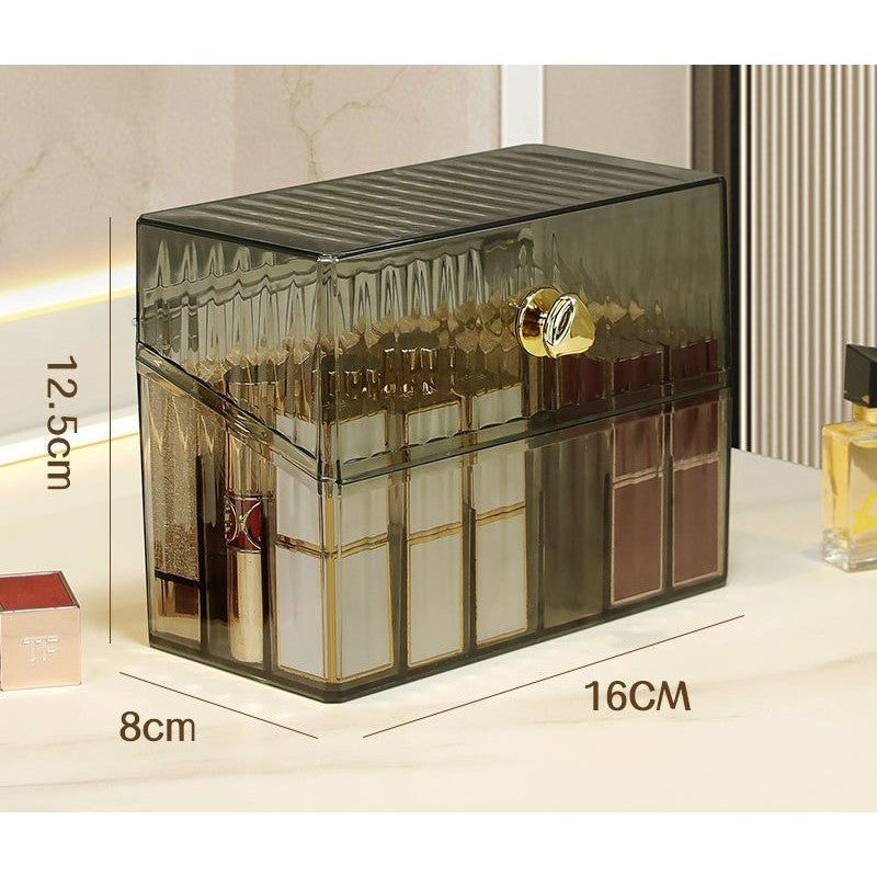 Shopclassyshop18pcs lipstick organizer storage box transparent acrylic desktop dust-proof lipstick storage rack