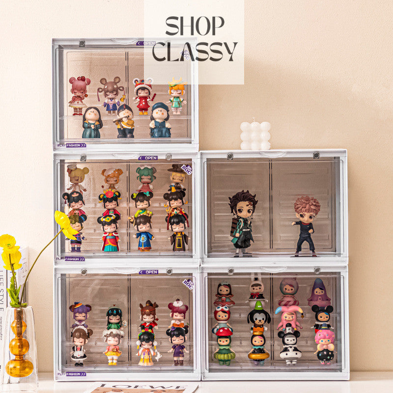 Acrylic Display Box fits Toy Popmart bearbrick Figurine Display Case Blind Box Lego Display Cabinet Removable Shelf