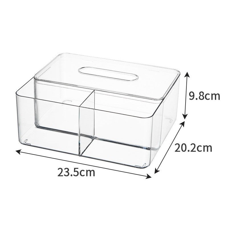 Shopclassy  tissue box holder Transparent Acrylic Nordic luxury remote control desktop storage