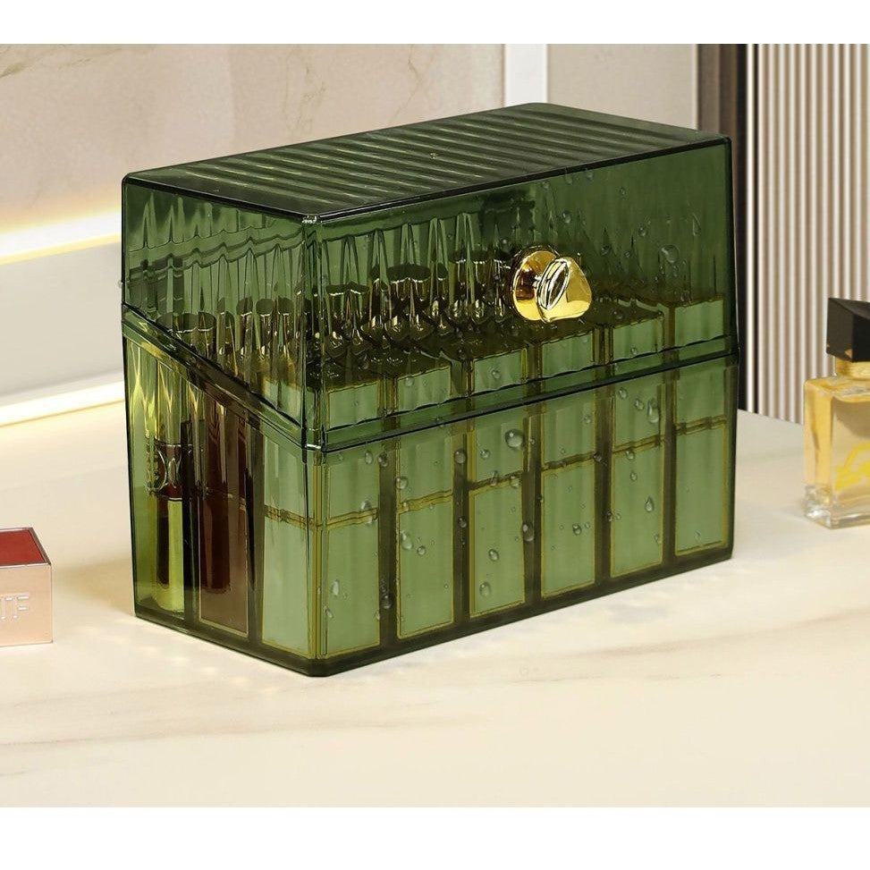 Shopclassyshop18pcs lipstick organizer storage box transparent acrylic desktop dust-proof lipstick storage rack