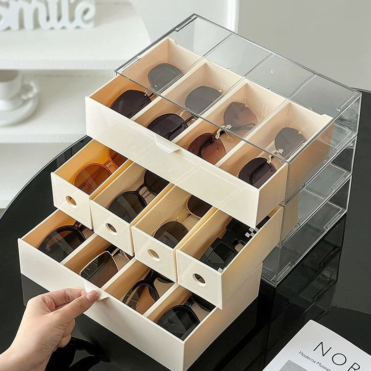 Shopclassyshop Acrylic tabletops glasses sunglasses organizer drawer divider dustproof stackable storage box
