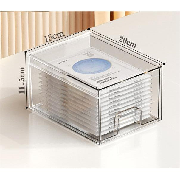 Shoclassyhshop transparent Drawer Model Stackable makeup box lipstick mask skincare products dressing table organizer