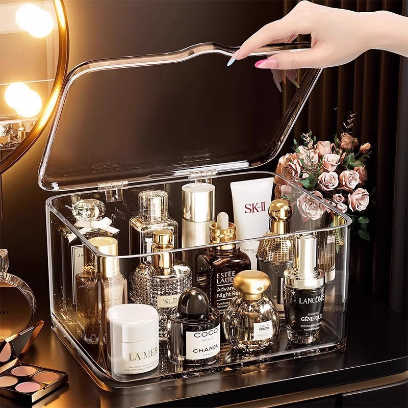 Shopclassyshop Acrylic desktop cosmetic storage box skincare mask lipstick perfume storage Snack organizer