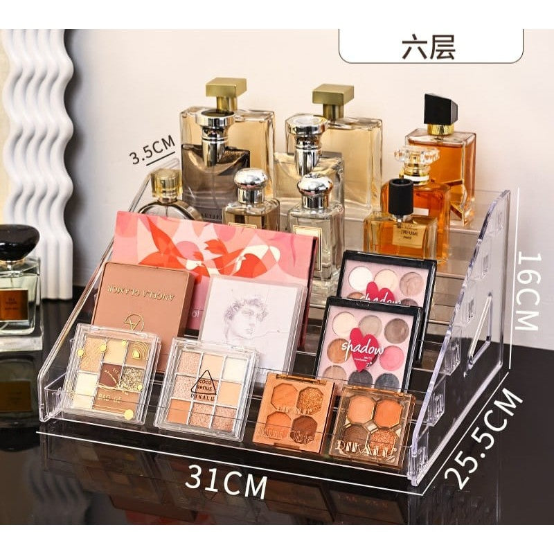 Shopclassyshop Acrylic mini bottle organizer display shelf ladder rack multi-layer perfume organizer steps case artifact