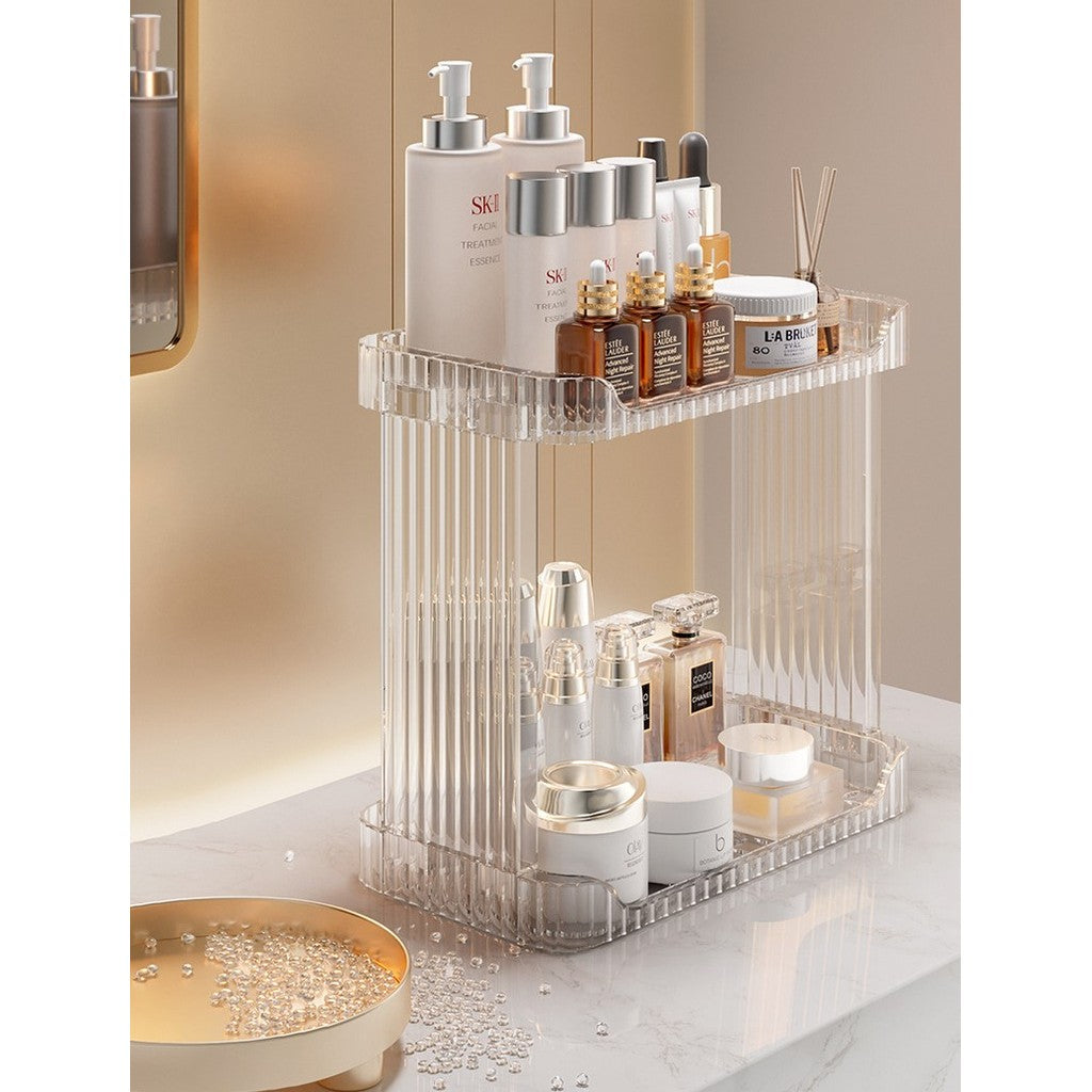 Shopclassyshop Acrylic Skin Care Products Organizer box double-layer desktop Bathroom washstand cosmetics storage box