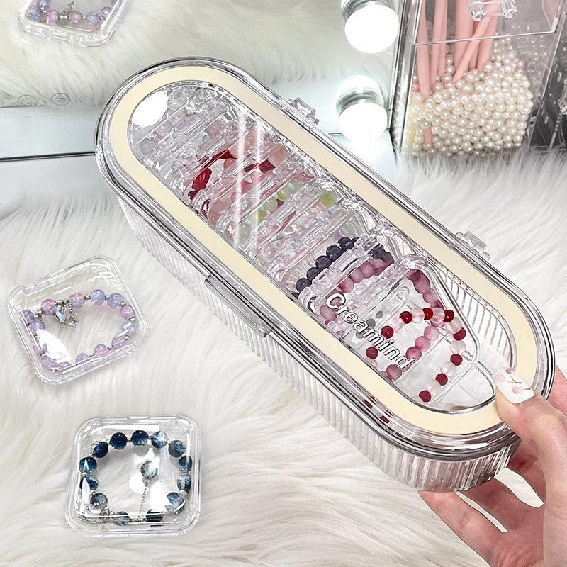 Shopclassyshop Transparent acrylic jewelry crystal Bracelet Box organizer storage anti-oxidation