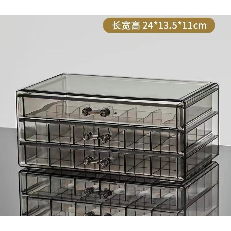 Shopclassyshop Transparent three-layer 72slot jewelry box anti-oxidation earring box multi-grid ring jewelry storage box