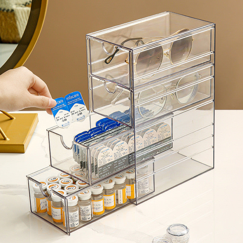 Shopclassy Organizer Storage disposable Contact Lenses/glasses box multi-layer drawer acrylic sunglasses