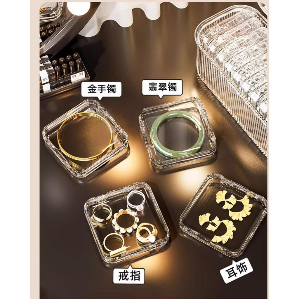 Shopclassyshop Transparent acrylic Individually pack bracelet Organizer storage box dust-proof Crystal beads crystal bracelet jewelry box