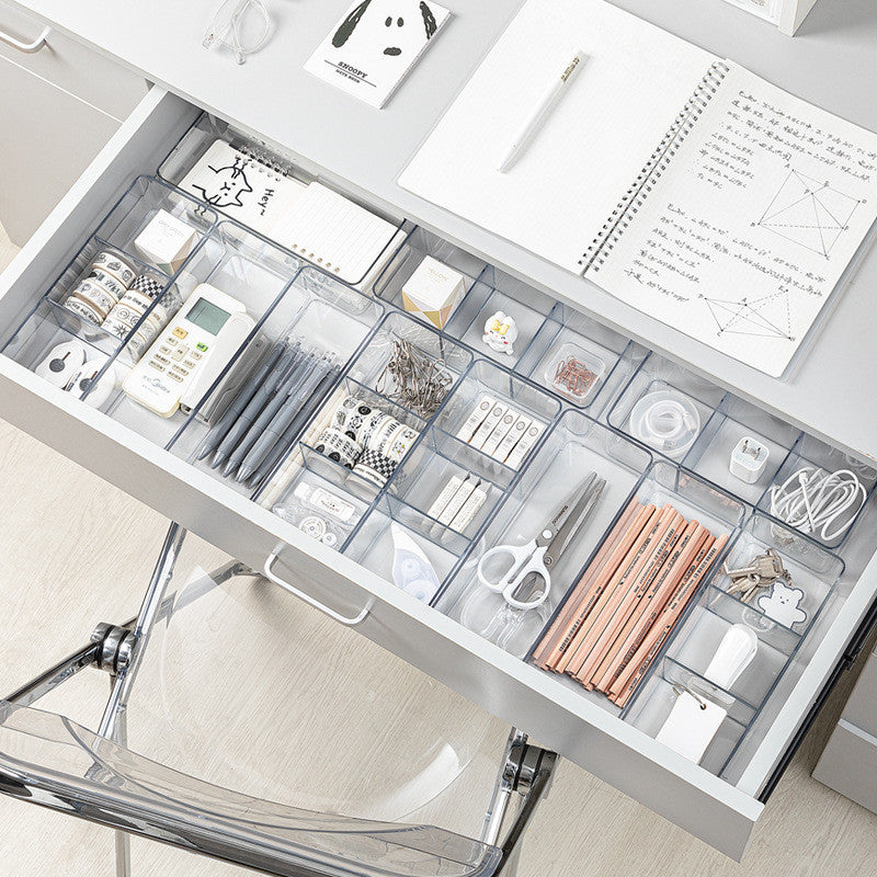Drawer divider storage box built-in plastic transparent cosmetics organizer tabletop skincare products storage artifact