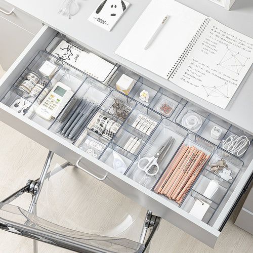 Drawer divider storage box built-in plastic transparent cosmetics organizer tabletop skincare products storage artifact