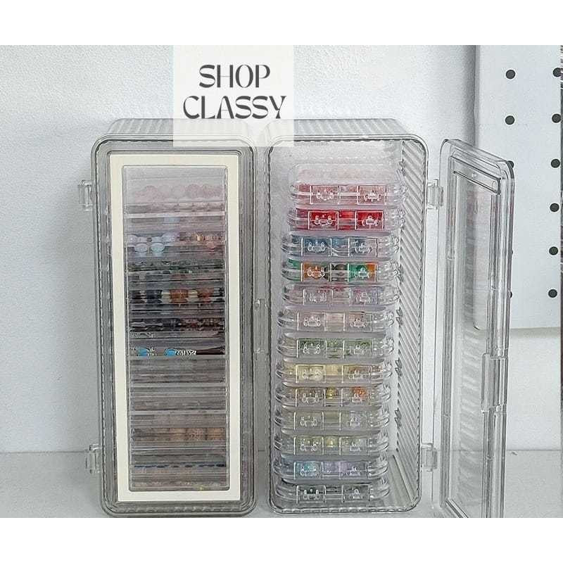 Shopclassyshop Transparent acrylic Individually bracelet Organizer storage box dustproof glass beads crystal bracelet jewelry box