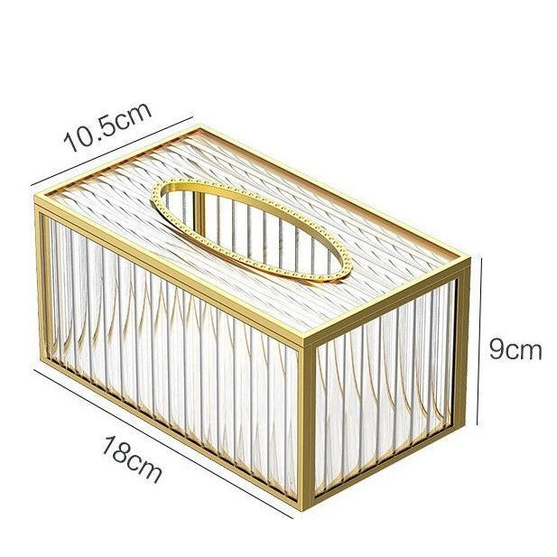 Shoclassyshop High-end light luxury style high aesthetic tissue box desktop waterproof creative glass tissue holder