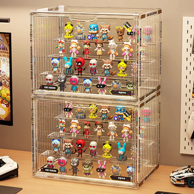 Shopclassy Blind box display storage figure large-capacity transparent acrylic container bubble mart display box cabinet
