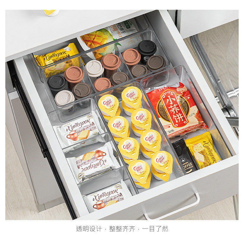 Shopclassy Acrylic Home Organizer storage box tabletop tea bag storage sorting box compartment multi-functional box