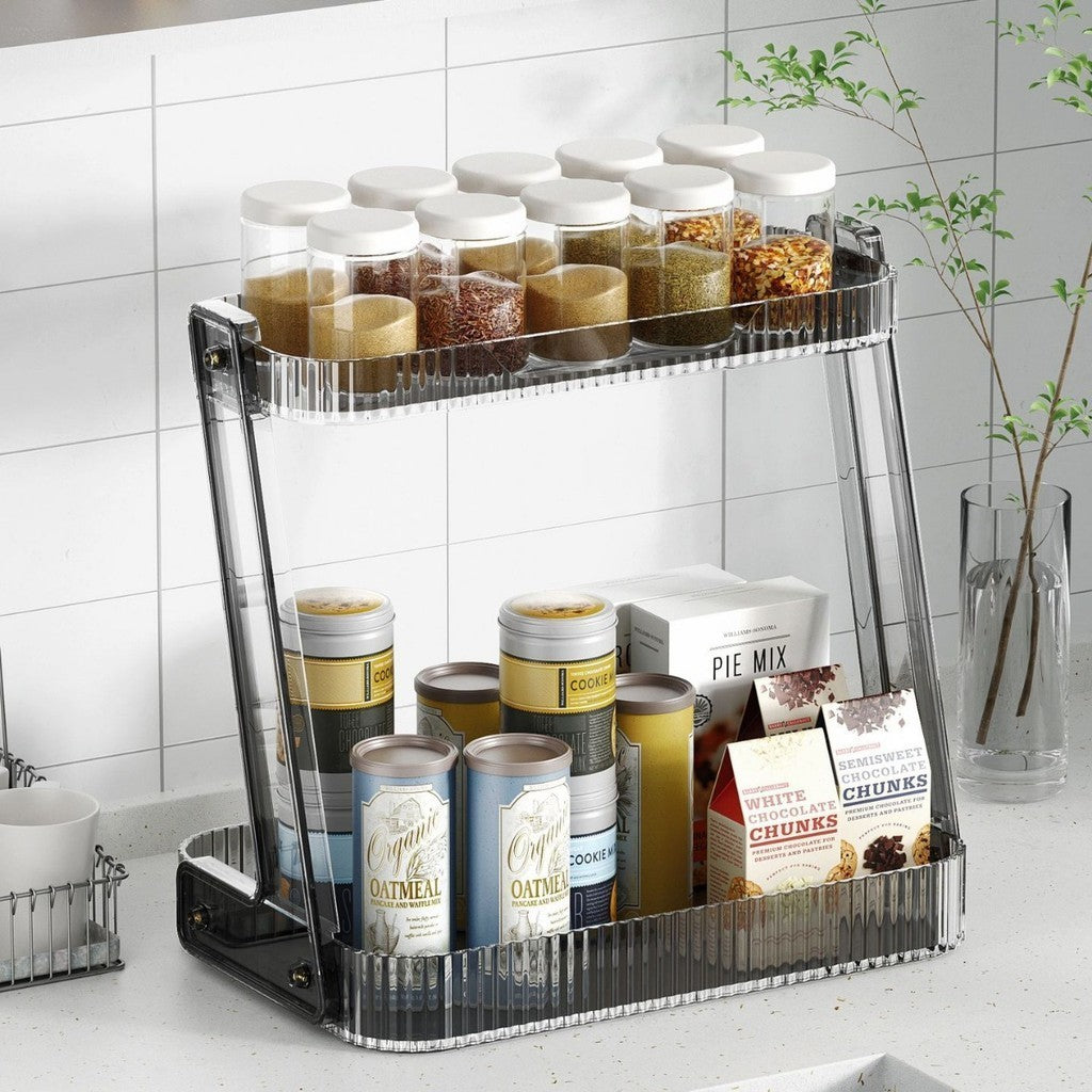 Shopclassyshop ins style kitchen organizer double-layer shelves desktop multi-functional bathroom cosmetics storage rack
