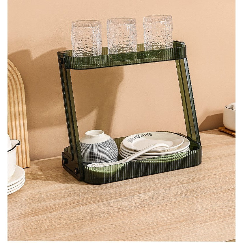 Shopclassyshop ins style kitchen organizer double-layer shelves desktop multi-functional bathroom cosmetics storage rack