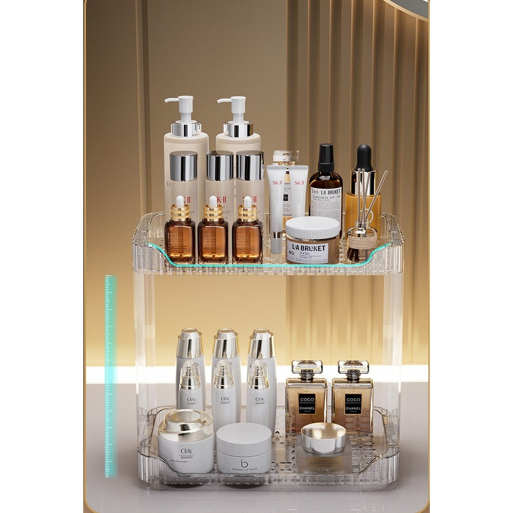 Shopclassyshop Acrylic Skin Care Products Organizer box double-layer desktop Bathroom washstand cosmetics storage box