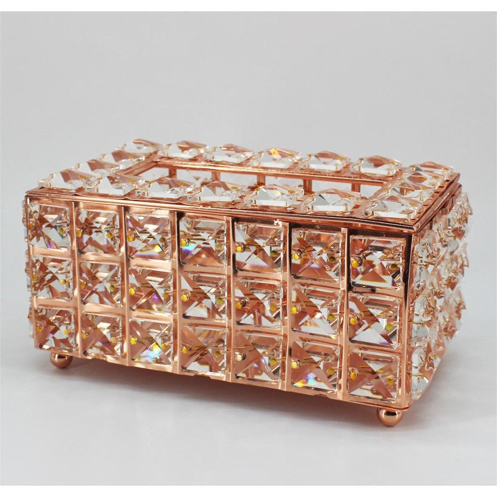 Shopclassyshop Home High-end exquisite metal crystal tissue holder