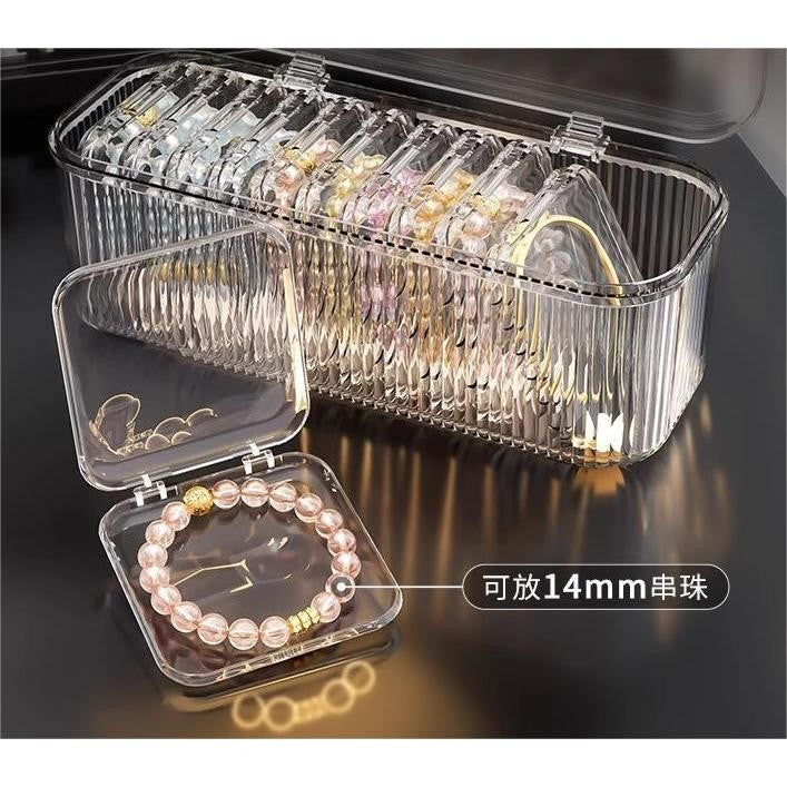 Shopclassyshop Transparent acrylic Individually pack bracelet Organizer storage box dust-proof Crystal beads crystal bracelet jewelry box