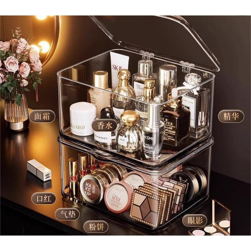 Shopclassyshop Acrylic desktop cosmetic storage box skincare mask lipstick perfume storage Snack organizer
