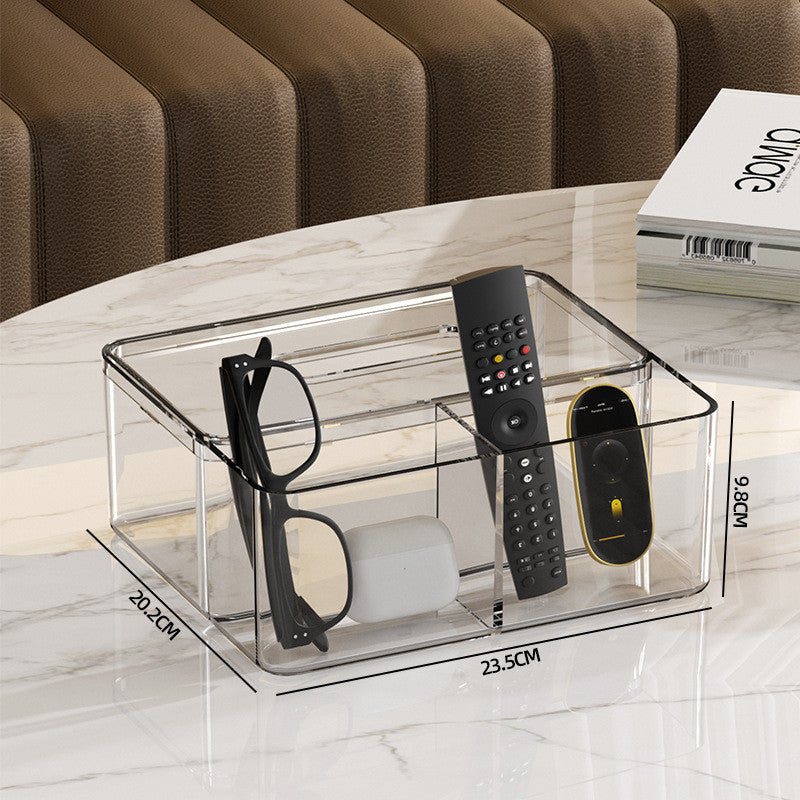 Shopclassy  tissue box holder Transparent Acrylic Nordic luxury remote control desktop storage