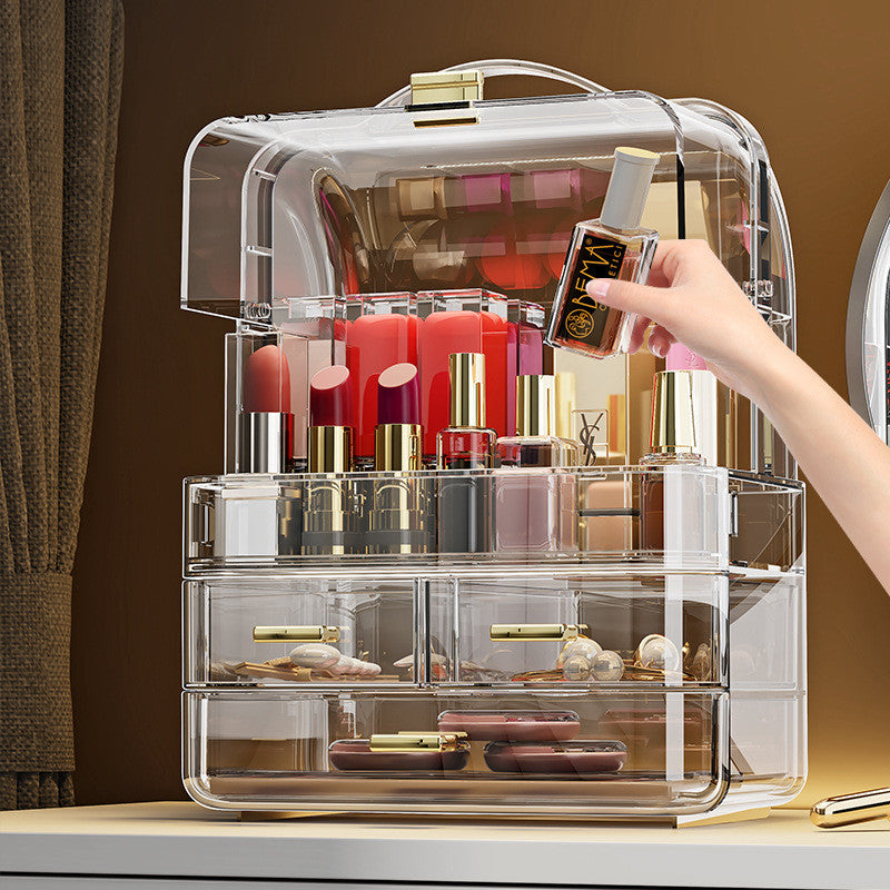 Shopclassyshop Cute Mini jewelry & Essential oil storage box with handle for lipstick acrylic drawer clear model