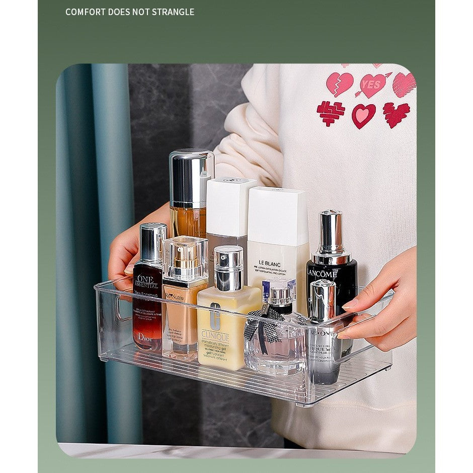 Shopclassyshop PET storage box acrylic organizer cosmetics transparent basket dormitory mask organizer sundries, shelves