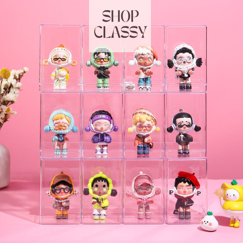 Shopclassyshop Acrylic Transparent display box fits jasmine Molly doll, figure blind box stackable Pop mart