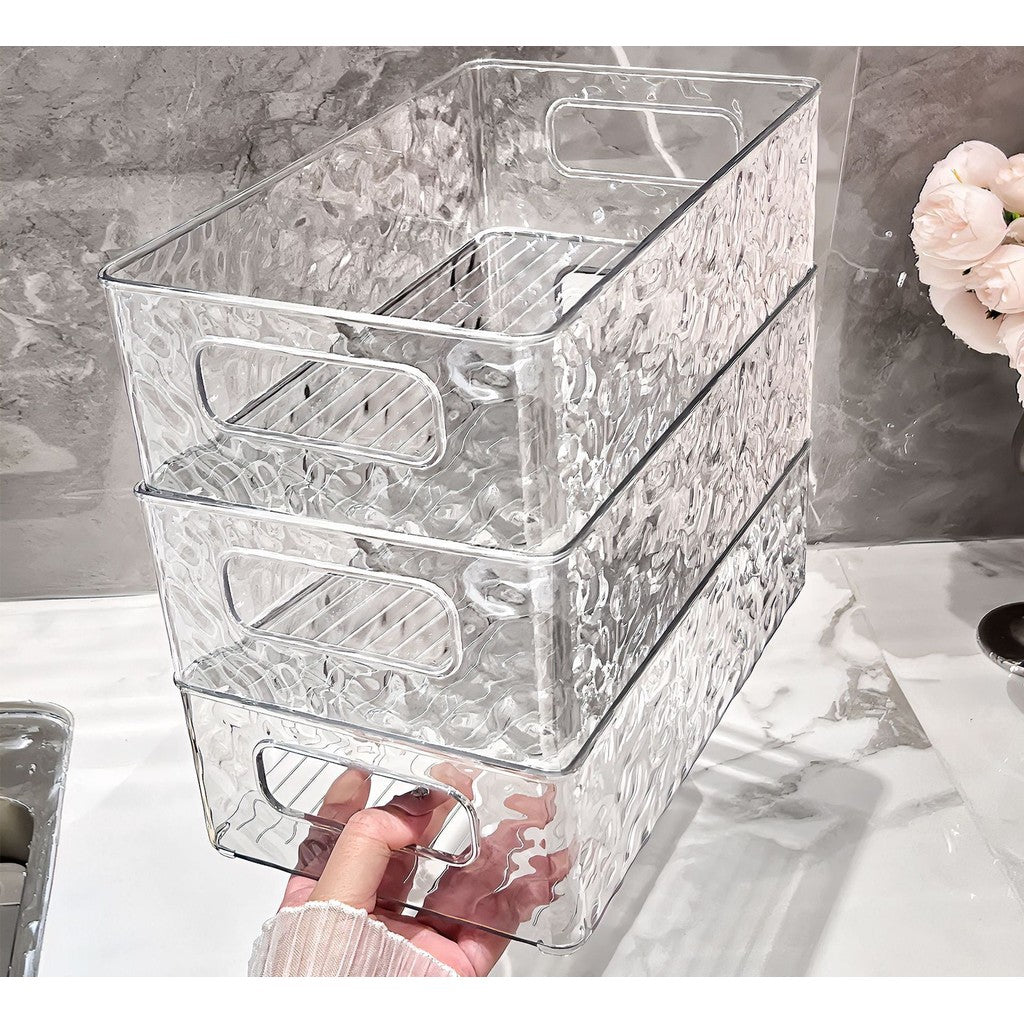 Shopclassyshop Acrylic Tray organizer desktop Stackable glacier pattern cosmetics dresser miscellaneous storage box