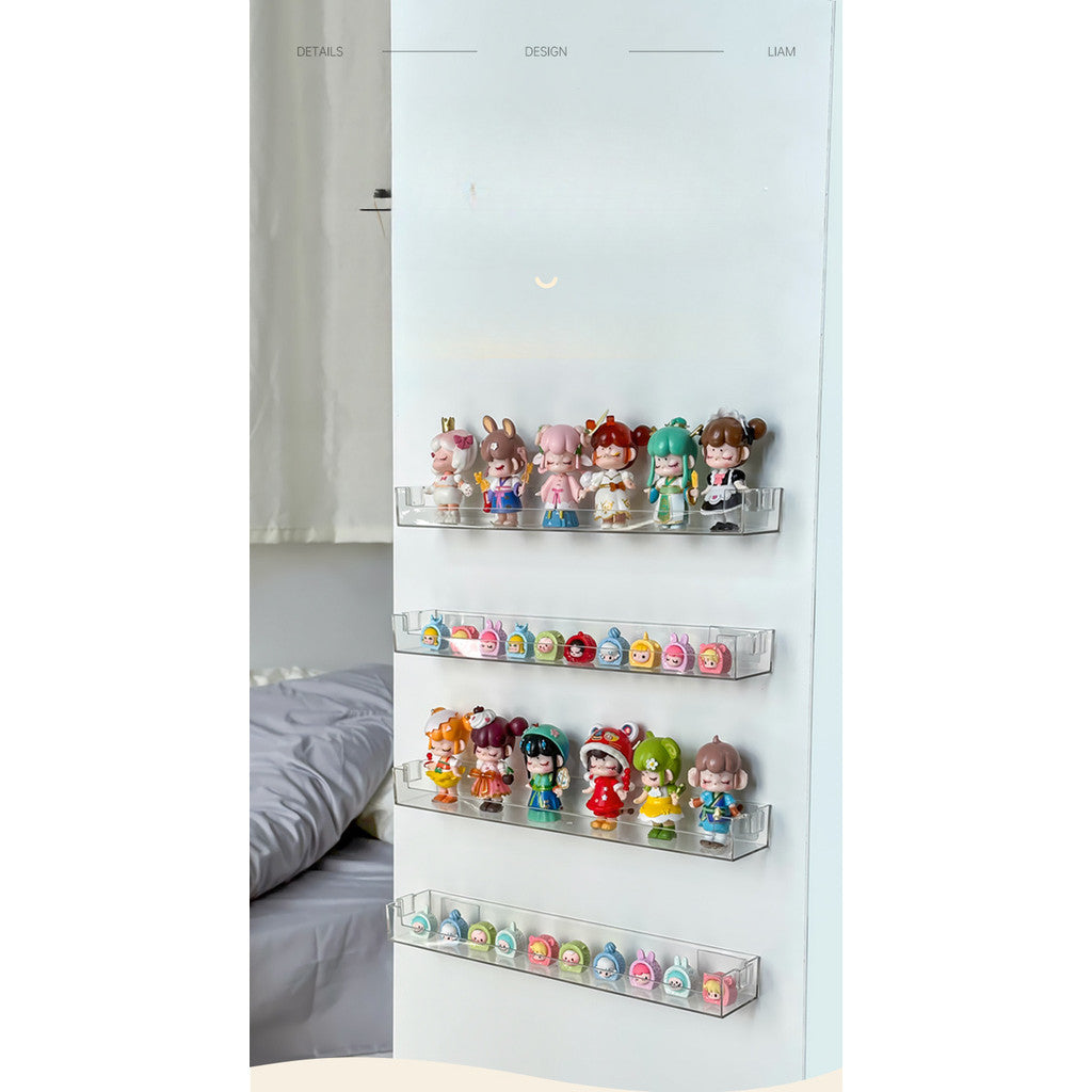 ShopClassyShop display transparent acrylic wall-mounted storage rack figure Toy wall display strip plastic figurine