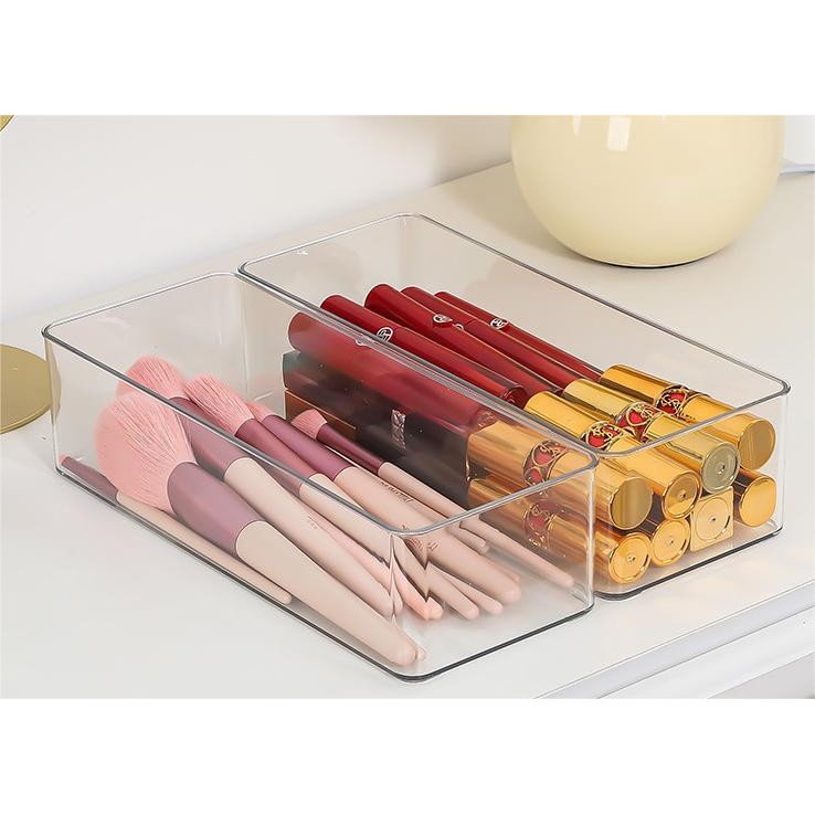Shopclassyshop Acrylic Makeup desk makeup assistant storage box mini powder puff storage box desk organizer storage box