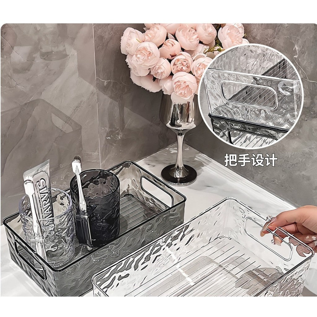 Shopclassyshop Acrylic Tray organizer desktop Stackable glacier pattern cosmetics dresser miscellaneous storage box