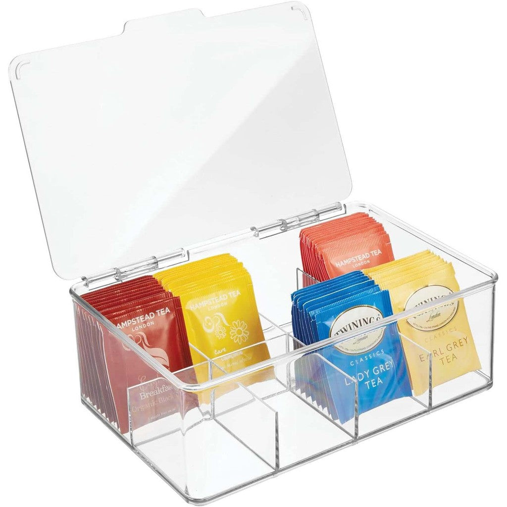 Shopclassyshop PET Eight compartment Tea bag Coffee organizer Candies stack card storage box lid