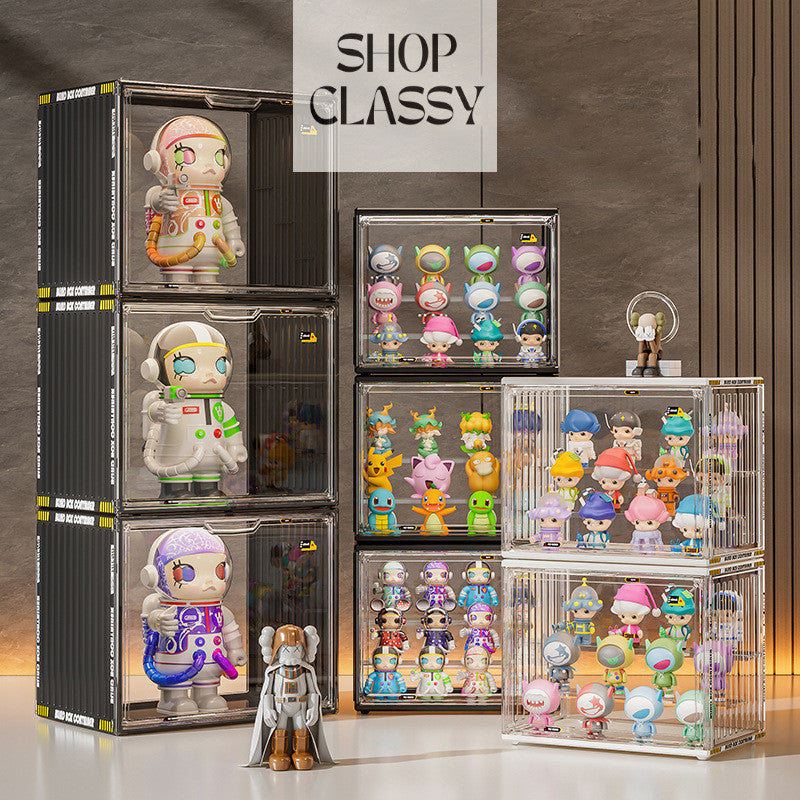 Shopclassy Blind box display storage figure large-capacity transparent acrylic container bubble mart display box cabinet