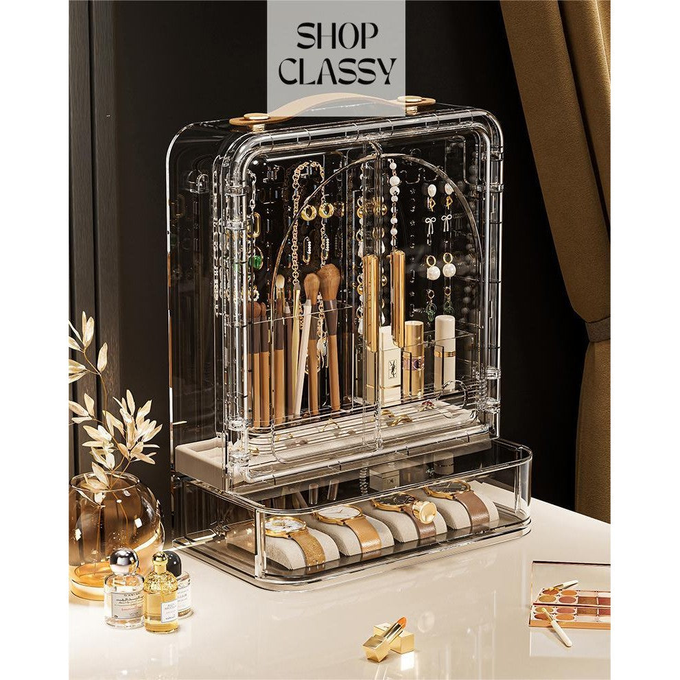 Shopclassyshop Home Portable jewelry organizer display box with large capacity for watches earrings earings rings