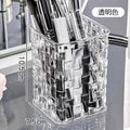 Shopclassyshop Acrylic woven pattern simple and elegant cosmetics brush bucket desktop pen storage bucket