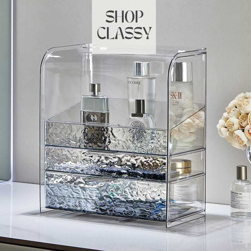 Shopclassyshop cosmetics storage box dust-proof home dormitory large capacity dressing table skin care product storage