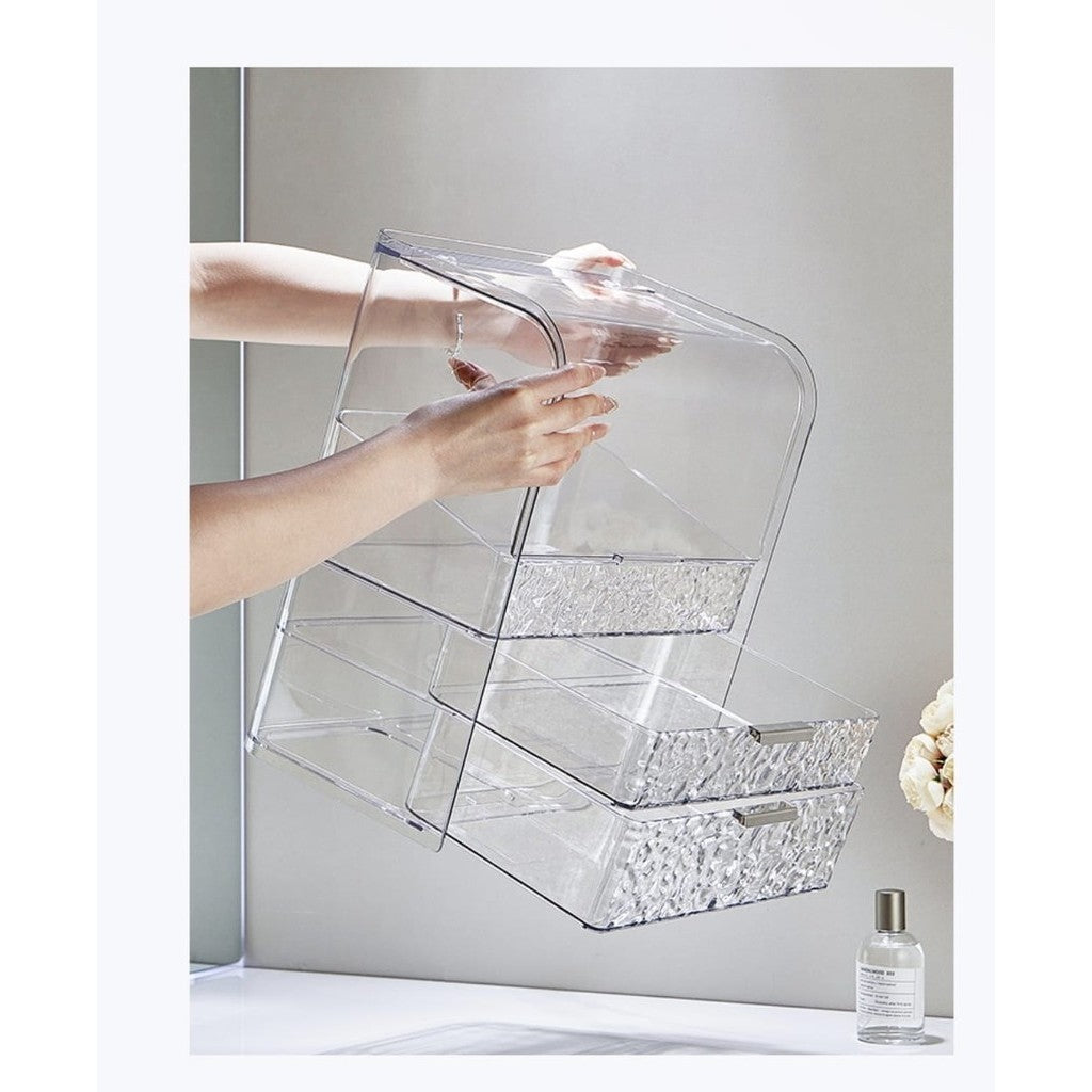 Shopclassyshop cosmetics storage box dust-proof home dormitory large capacity dressing table skin care product storage