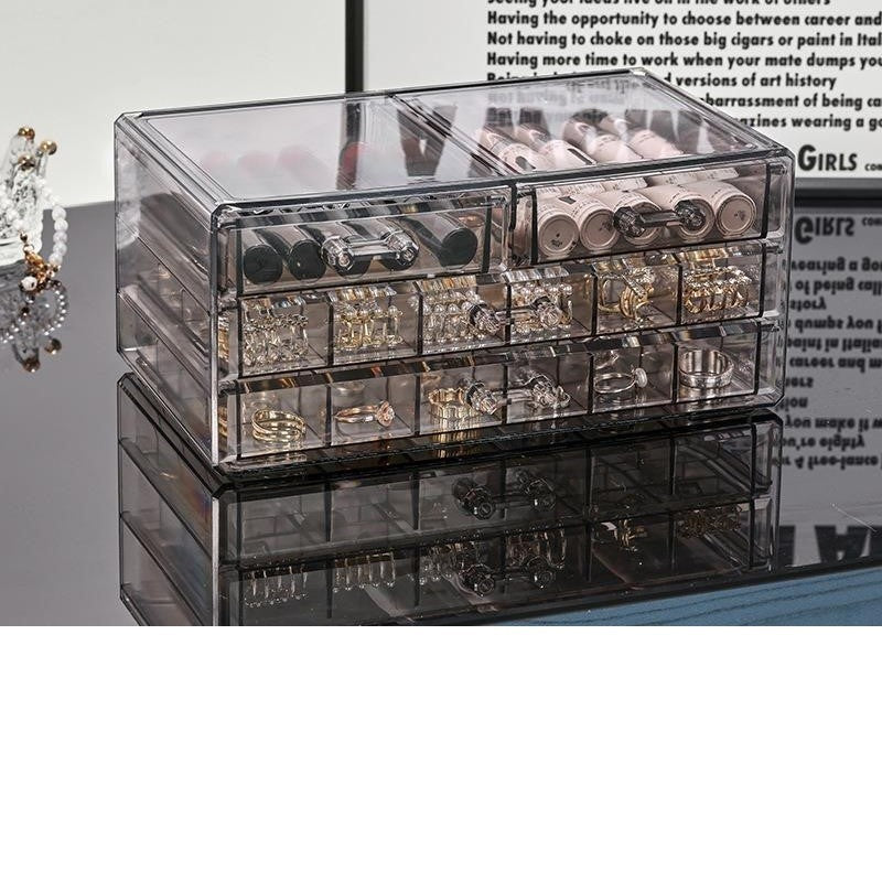 Shopclassyshop Transparent three-layer 72slot jewelry box anti-oxidation earring box multi-grid ring jewelry storage box