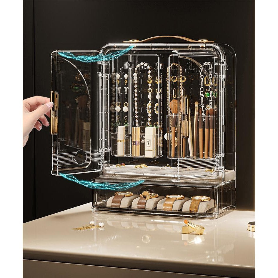Shopclassyshop Home Portable jewelry organizer display box with large capacity for watches earrings earings rings