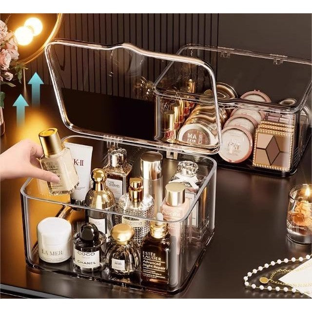 Shopclassyshop Acrylic desktop cosmetic storage box skincare mask lipstick perfume storage Snack organizer