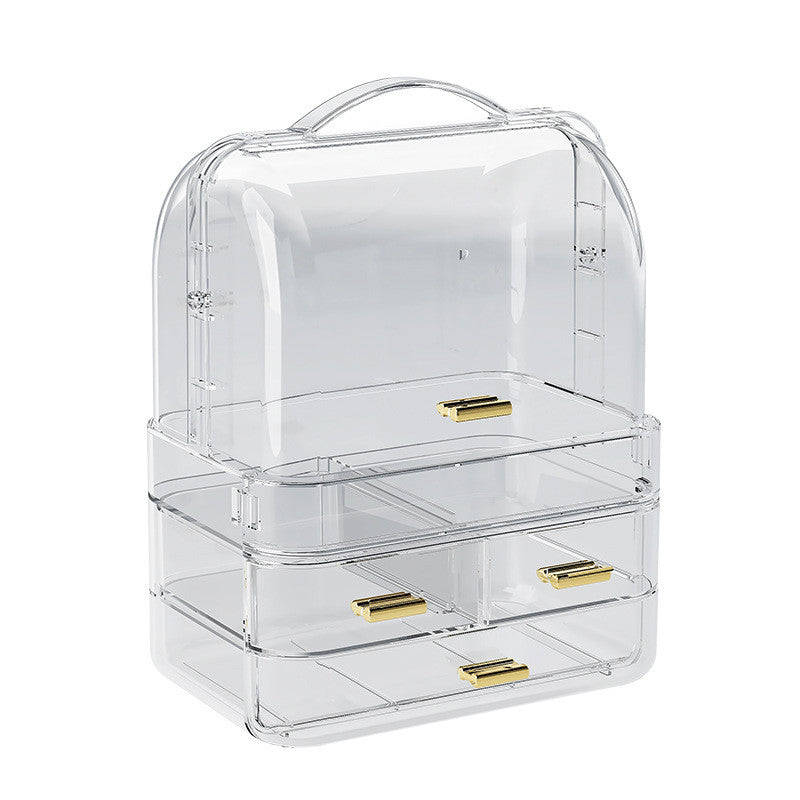 Shopclassyshop Cute Mini jewelry & Essential oil storage box with handle for lipstick acrylic drawer clear model
