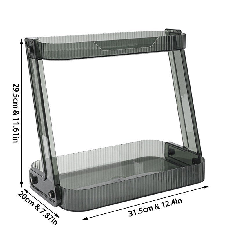 Shopclassyshop ins style kitchen organizer double-layer shelves desktop multi-functional bathroom cosmetics storage rack