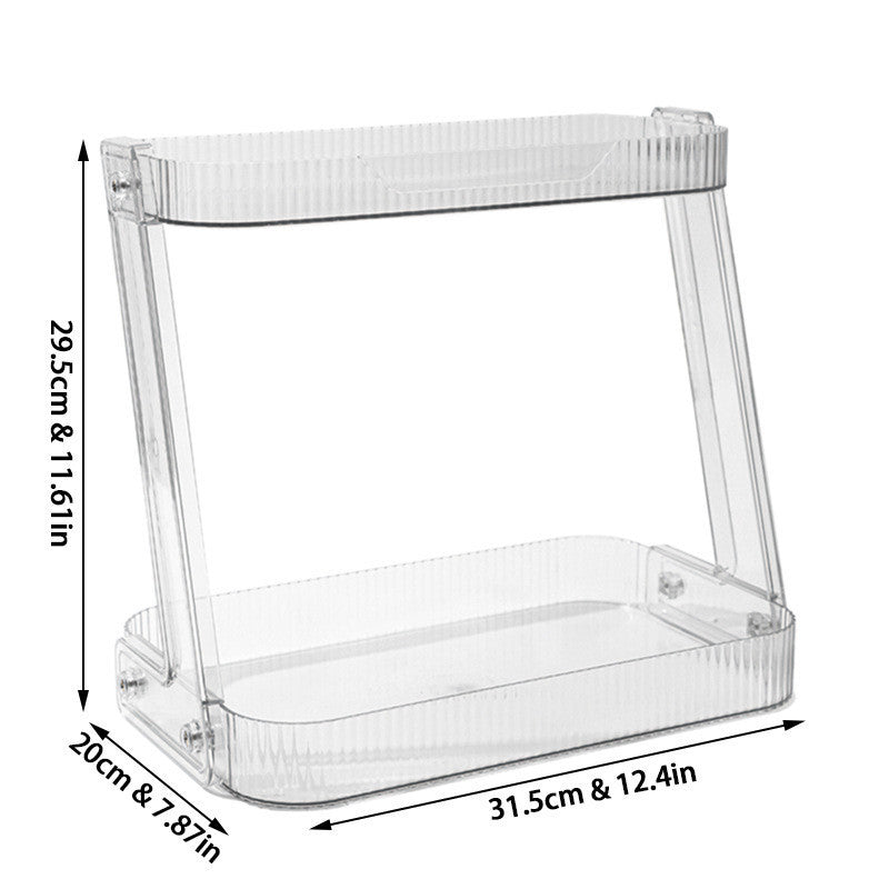 Shopclassyshop ins style kitchen organizer double-layer shelves desktop multi-functional bathroom cosmetics storage rack