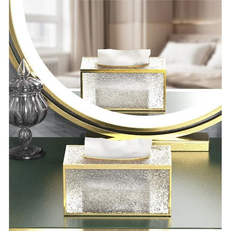 Shoclassyshop High-end light luxury style high aesthetic tissue box desktop waterproof creative glass tissue holder
