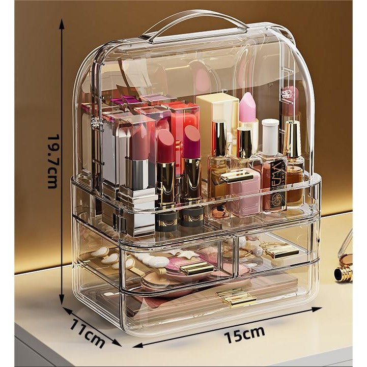 Shopclassyshop Cute Mini jewelry & Essential oil storage box with handle for lipstick acrylic drawer clear model