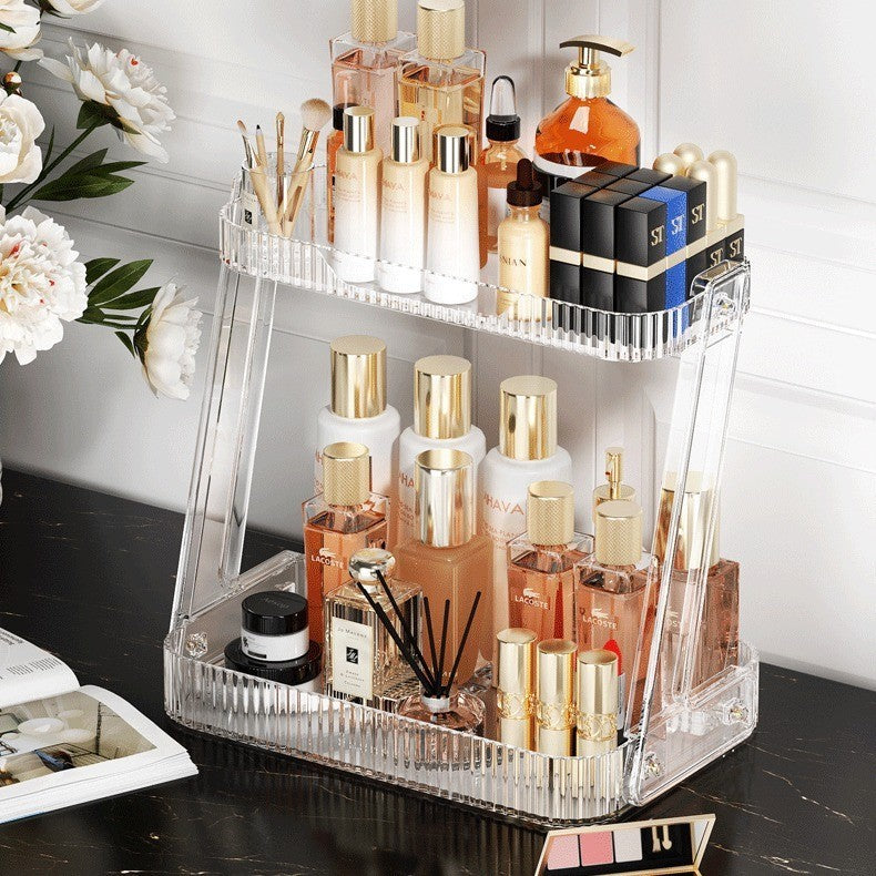 Shopclassyshop ins style kitchen organizer double-layer shelves desktop multi-functional bathroom cosmetics storage rack