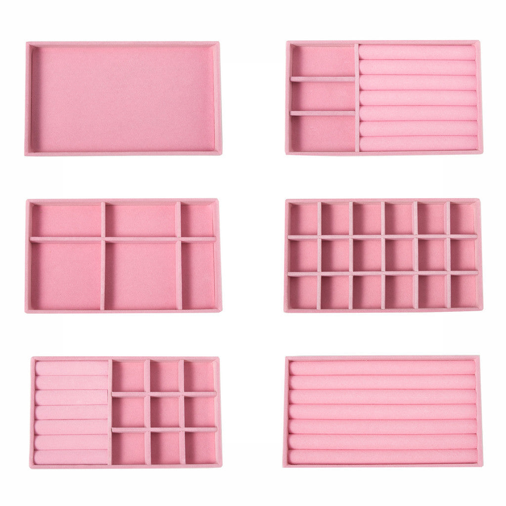 Shopclassyshop 18 Compartment Jewelry Box Velvet Ring Earrings Empty Plate Display Tray customize