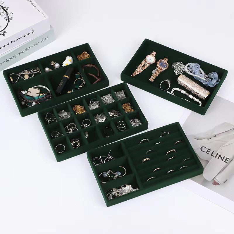 Shopclassyshop 18 Compartment Jewelry Box Velvet Ring Earrings Empty Plate Display Tray customize